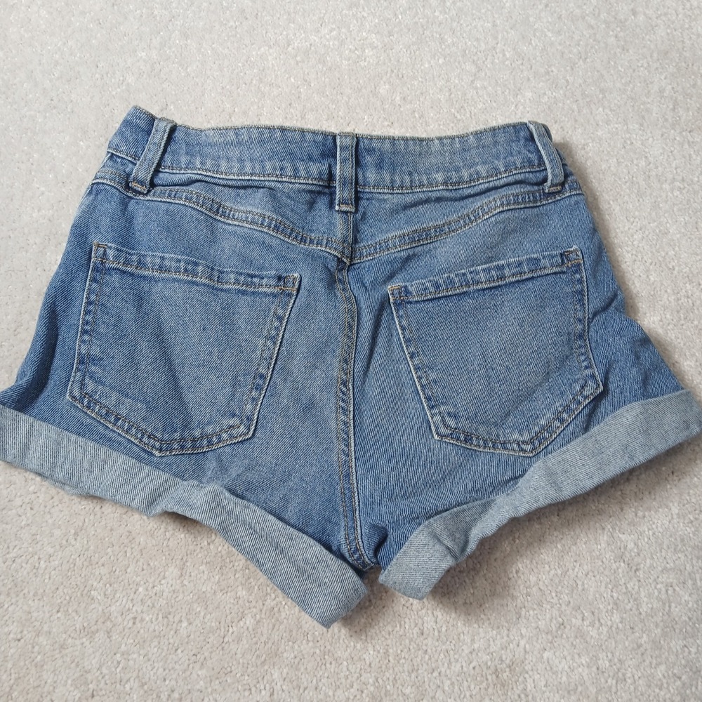 Happily Grey high rise Distressed Womens Juniors Jean Shorts Rolled Hem 5/27 - Picture 12 of 12